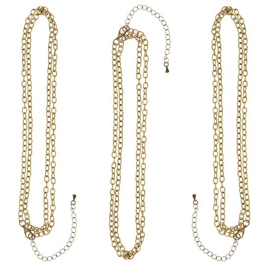 Oxidized Brass Cable Necklace Set by Bead Landing™